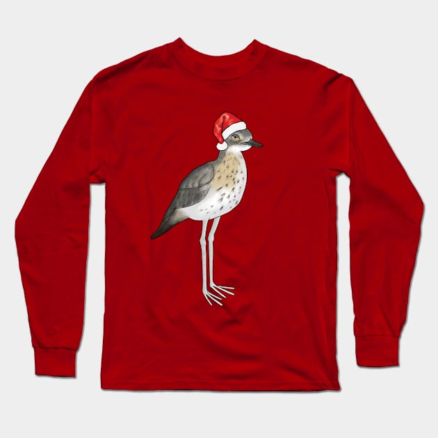 Xmas annoyed bush stone curlew Long Sleeve T-Shirt by Meowmaddie